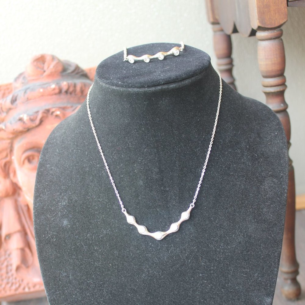 Necklace and Bracelet Silver with Bling Avon